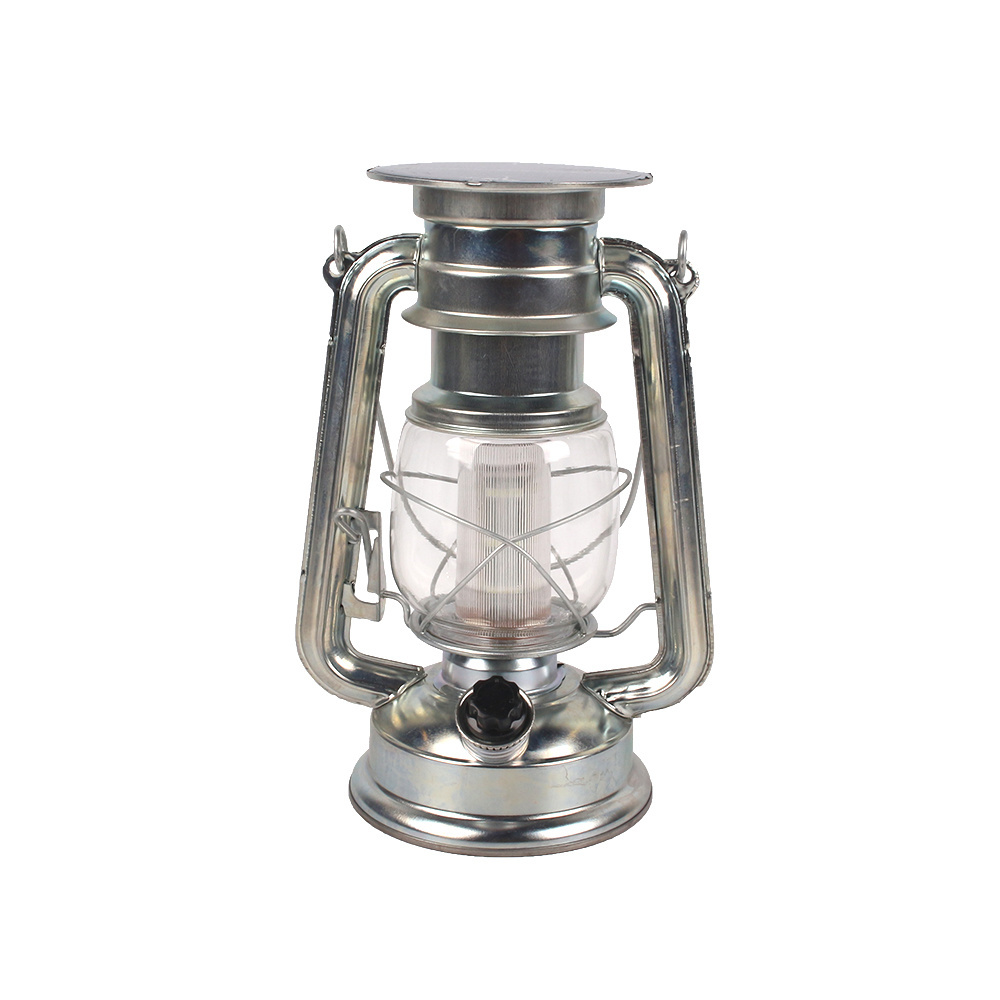 Retro silver European retro wind outdoor lighting solar powered environmental hurricane lanterns