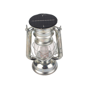 Retro silver European retro wind outdoor lighting solar powered environmental hurricane lanterns