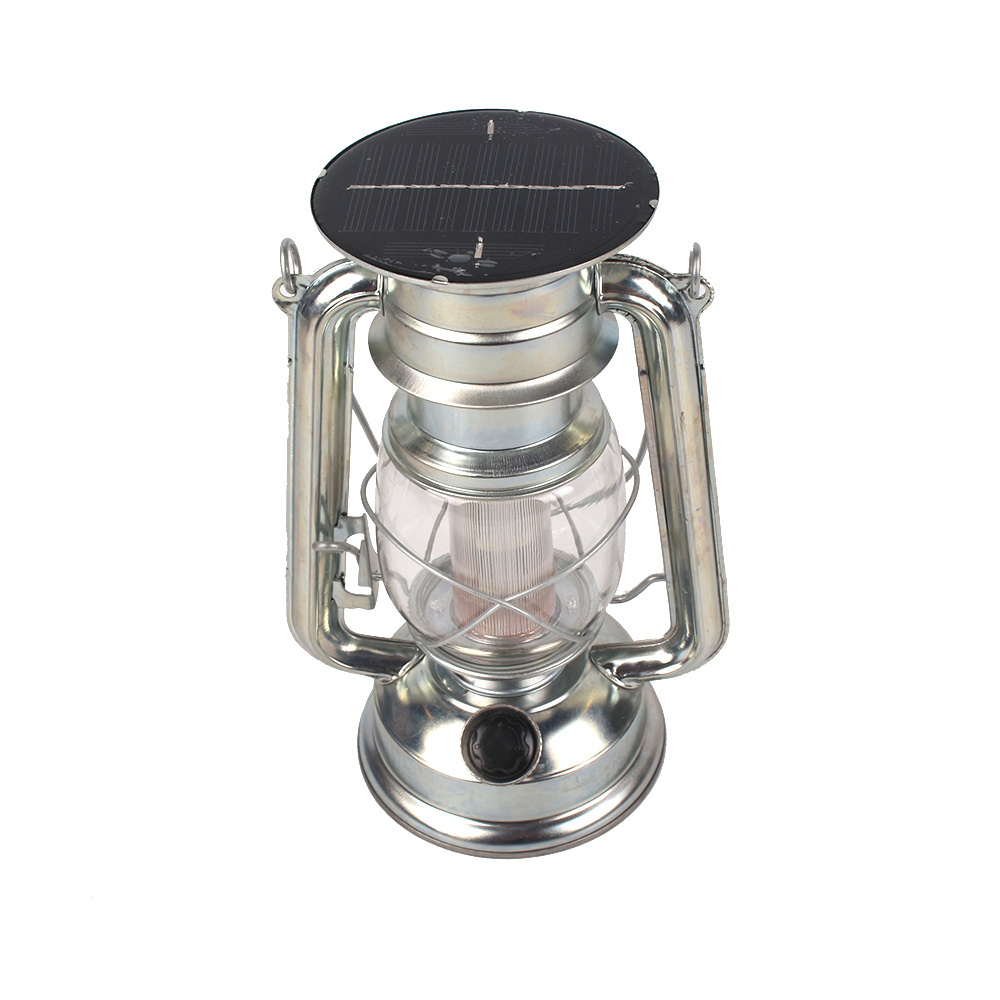 Retro silver European retro wind outdoor lighting solar powered environmental hurricane lanterns