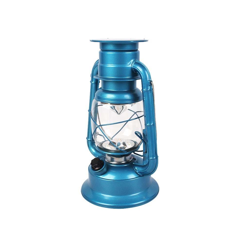 Bargain Sale blue solar energy led lantern with carabiner flame retro garden outdoor camping light led flame lamp