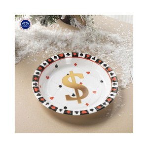 Paper Plate Napkins Party Supplies Christmas Round Paper Plate For Food Disposable Birthday cake paper plate for food