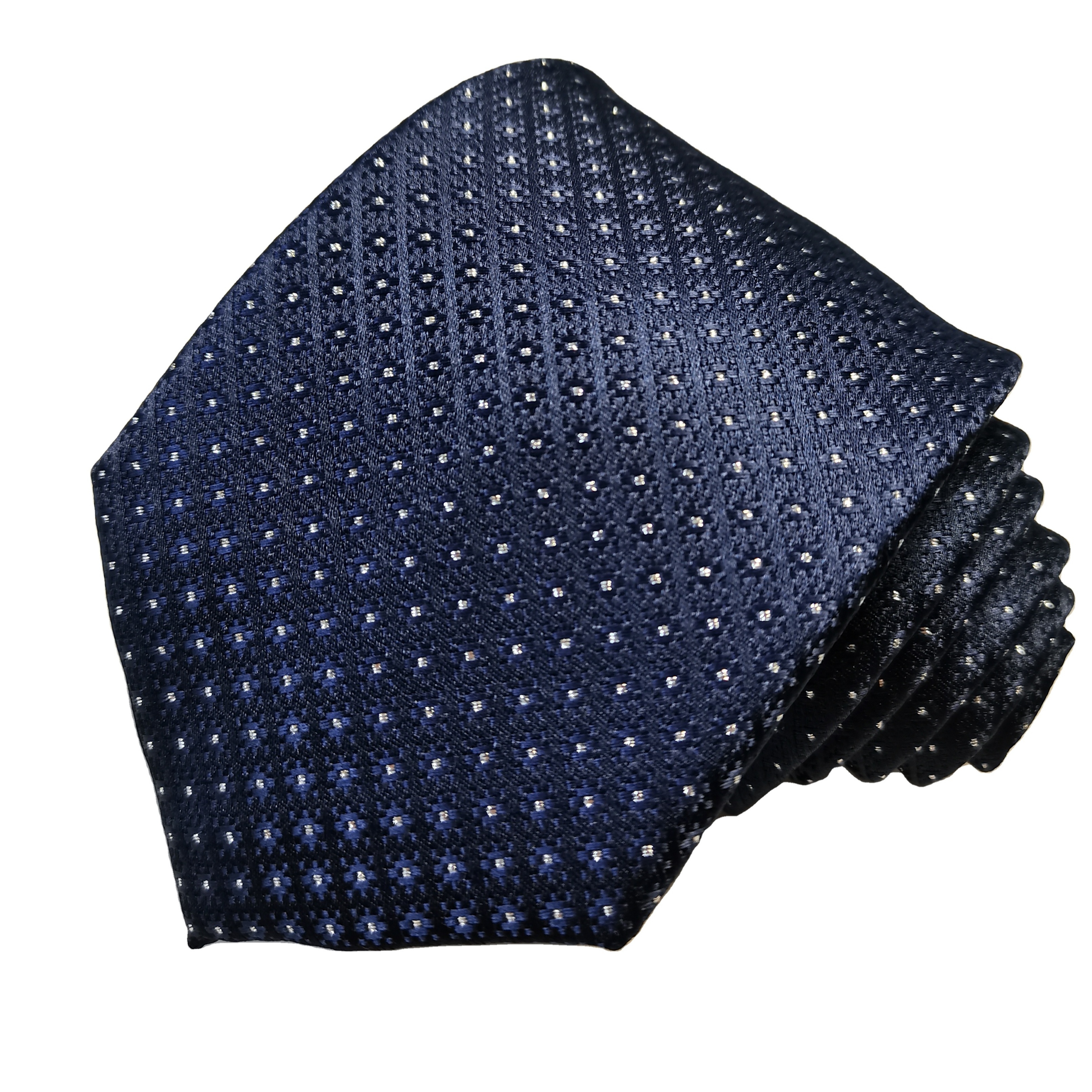 Wholesale Microfiber Polyester Necktie Hot Sale Navy Geo Classic Fashion Weave Woven Jacquard  Customization  For Men Tie