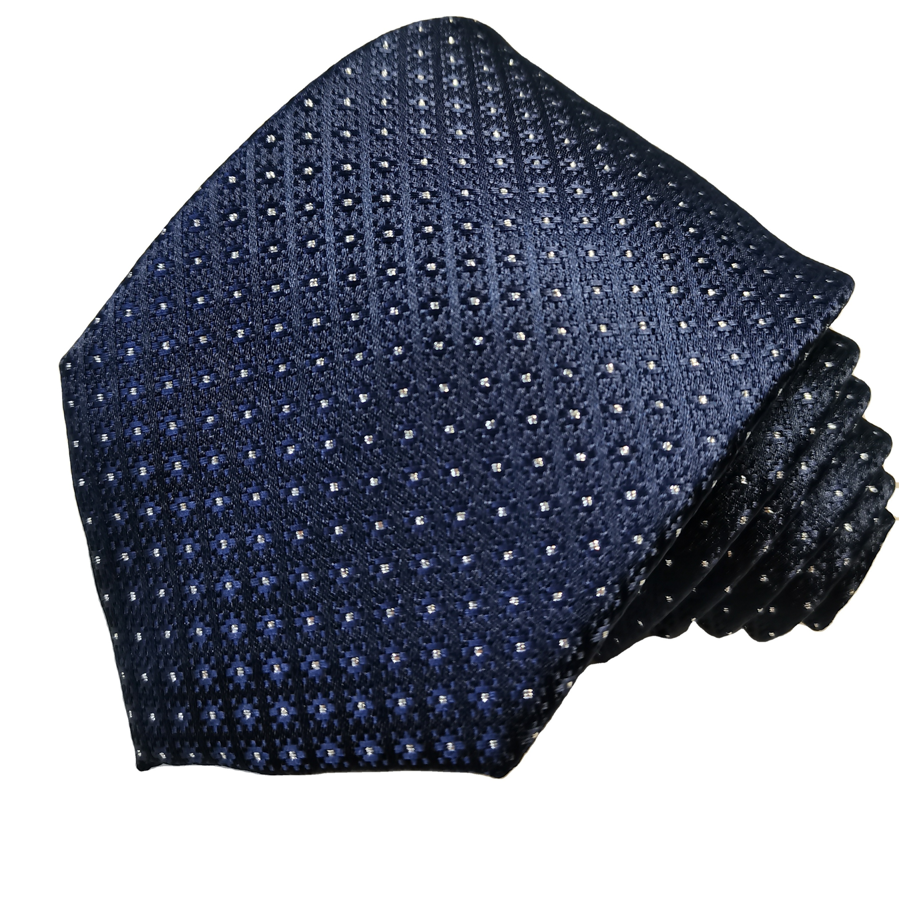 Wholesale Microfiber Polyester Necktie Hot Sale Navy Geo Classic Fashion Weave Woven Jacquard  Customization  For Men Tie