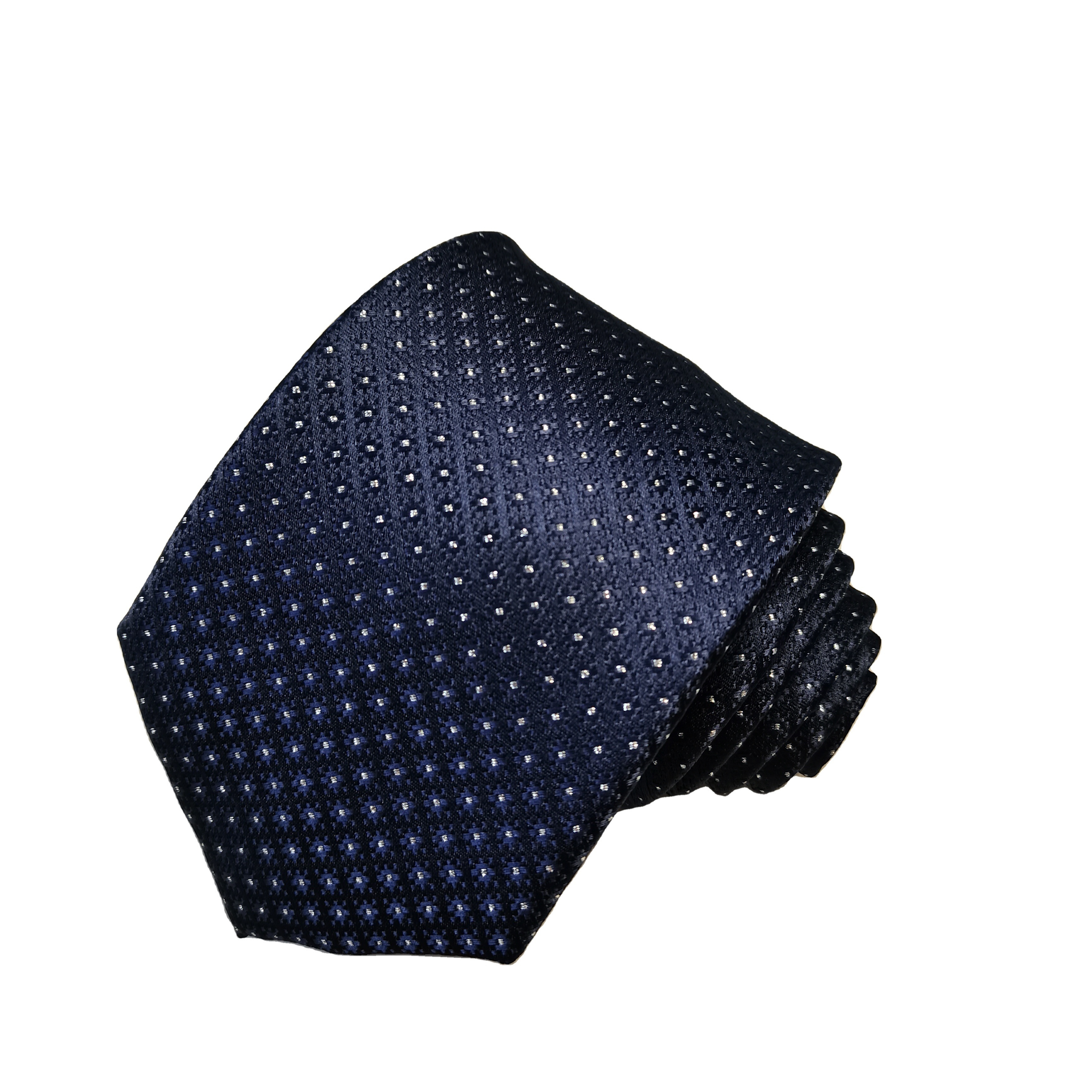 Wholesale Microfiber Polyester Necktie Hot Sale Navy Geo Classic Fashion Weave Woven Jacquard  Customization  For Men Tie