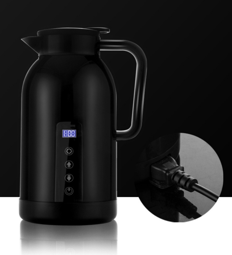 S30408 Stainless steel liner electric kettle Touch screen temperature control adjustment 1300ml electric kettle 24V/12V for car