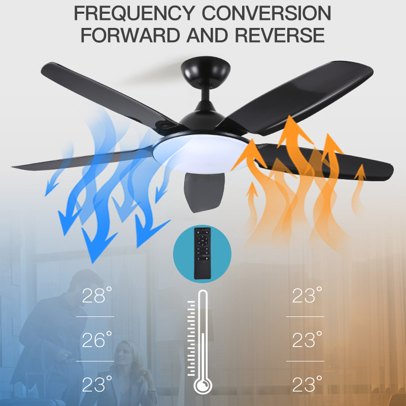 52inch Ceiling Fan with Light and Remote Control ABS Ceiling Fans for Indoor Farmhouse Living Room Bedroom LED Light