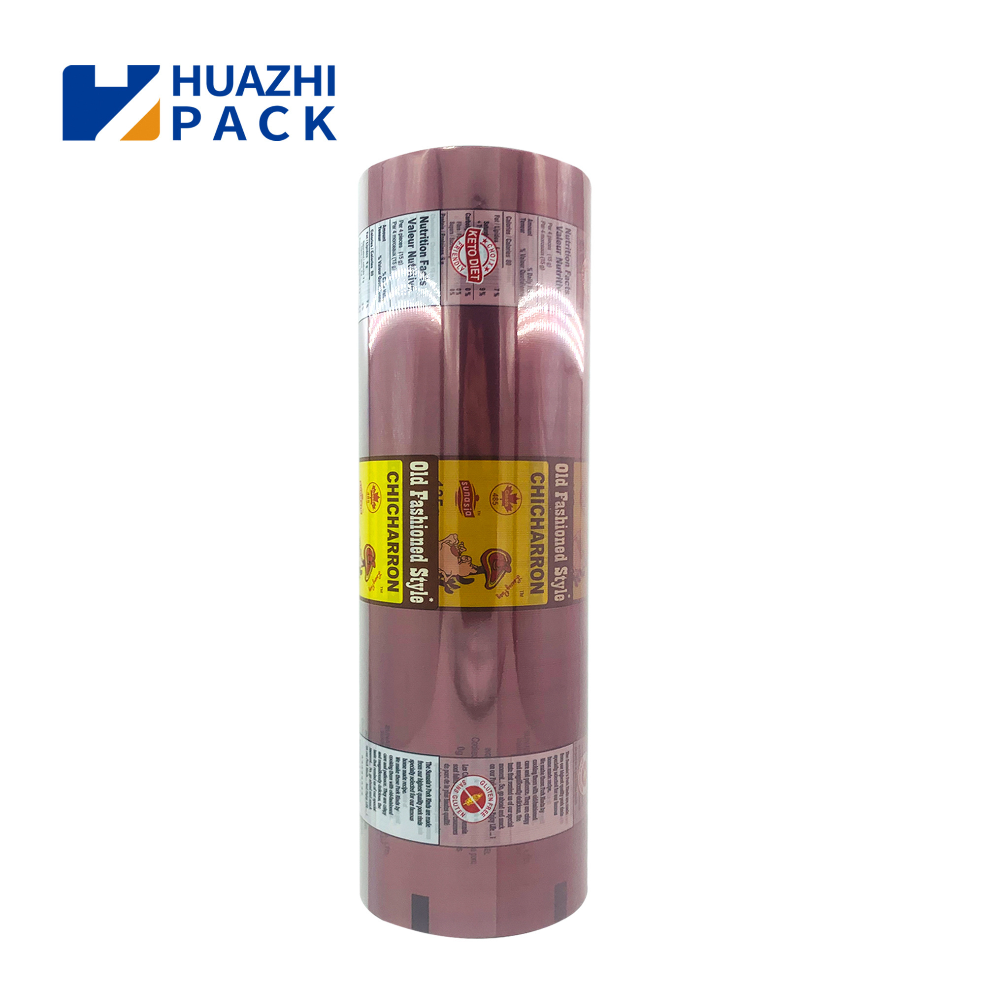 Custom Printed Flexible Laminated Transparent Plastic Packaging Roll Film Food Sachet Film Roll Packaging Roll Stock