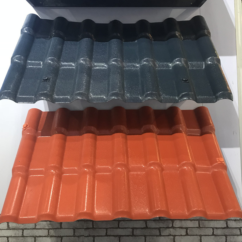 Huazhijie Orange Bordeaux Red Plastic uPVC ASA Roof Tile Sheets 3.0mm Thickness