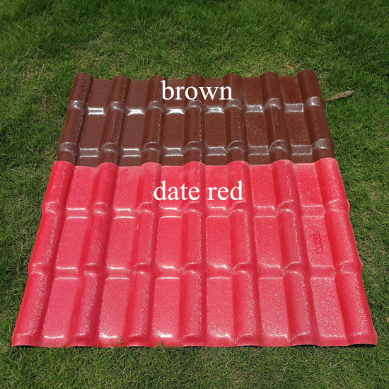 Supply 3MM Thick Red Color ASA Coated PVC Roof Tile Sheets Material And Related Accessories Tiles