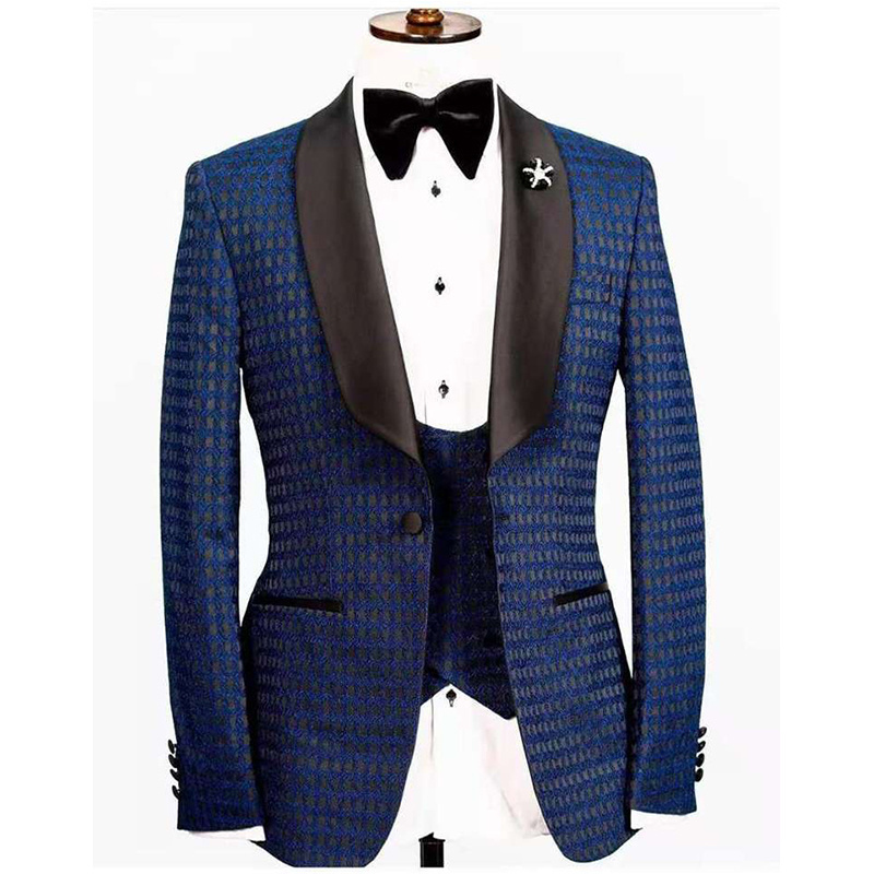 Fashion African Suits For Men Wedding Single Breasted Slim Fit Men Suit