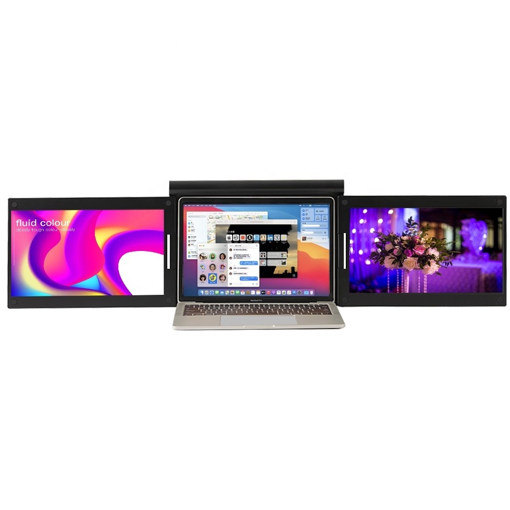 Triple Portable Monitor USB Portable Tri-screen Monitor IPS 13.3inch Extended Laptop Screen for Computer