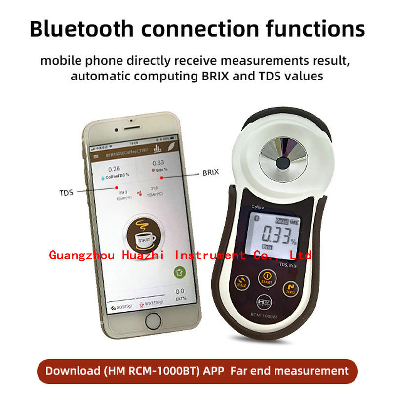 HM digital sugar meter test  RCM-1000BT coffee BRIX/TDS concentration meter display mini hand-held  Coffee Refractometer