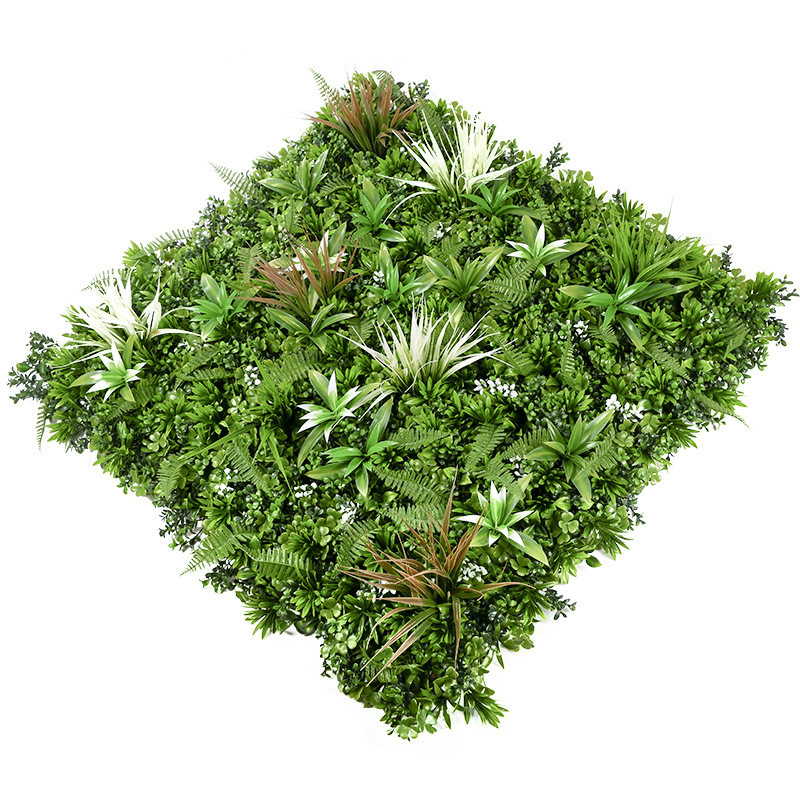 Wedding Decorative Outdoors Hanging Plants Leaf UV Boxwood Green Hedge Wall Tiles Panel Artificial Grass Mat For Wall Decor