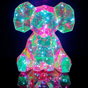 New Arrival Film Pvc Led Light Teddy Bear Pvc Decorative Film Glow In The Dark Teddy Bear