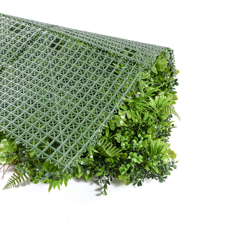 Wedding Decorative Outdoors Hanging Plants Leaf UV Boxwood Green Hedge Wall Tiles Panel Artificial Grass Mat For Wall Decor