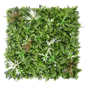 Wedding Decorative Outdoors Hanging Plants Leaf UV Boxwood Green Hedge Wall Tiles Panel Artificial Grass Mat For Wall Decor