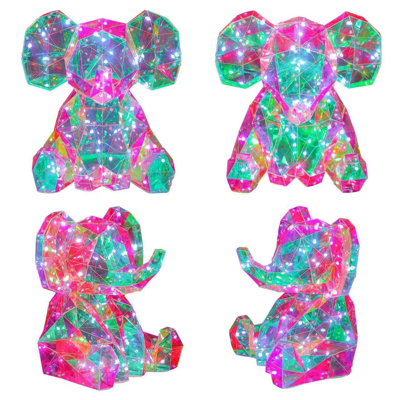 New Arrival Film Pvc Led Light Teddy Bear Pvc Decorative Film Glow In The Dark Teddy Bear