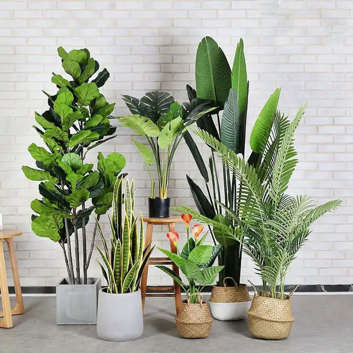 plastic bonsai tree artificial trees for indoor artificial palm trees with pots  leaves  for living