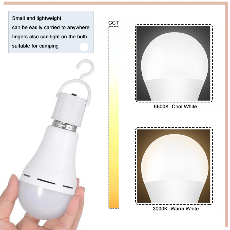 9W 12W rechargeable led emergency bulb E27 led lamp light for indoor and outdoor lighting