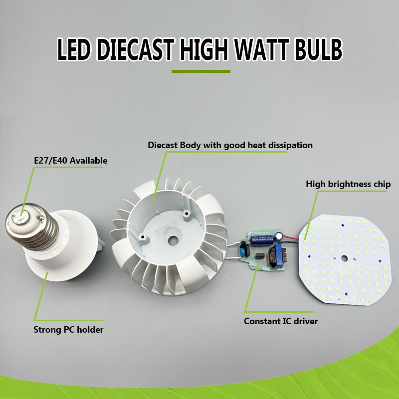 Wholesale 20W 30W 40W 50W 60W 70W 80W High Power Led Bulb e27