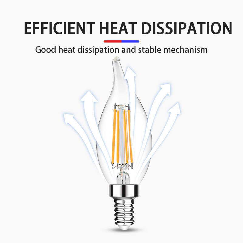 C35 e12 e14 e27 e26 dimmable 100v 220v 12v 24v 36v LED Filament bulb candle light wifi filament bulb