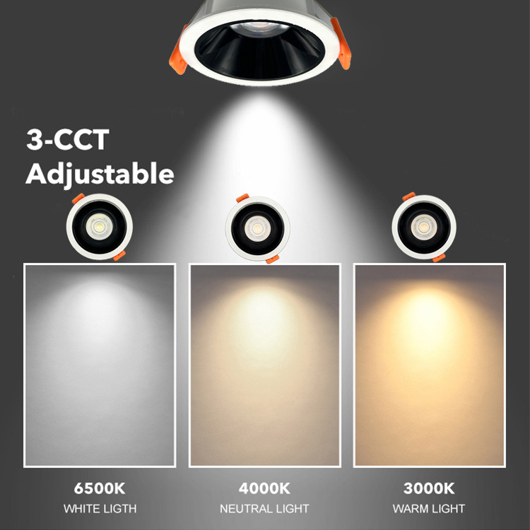 7W Anti-Glare Led Downlight Spot Led Ceiling Spotlight Round Indoor Downlight