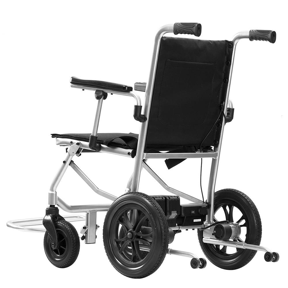 Outdoor Travel Ultra Light Aluminum Alloy Wheel Chair Portable Remote Control Folding Power Electric Wheelchair For Disabled