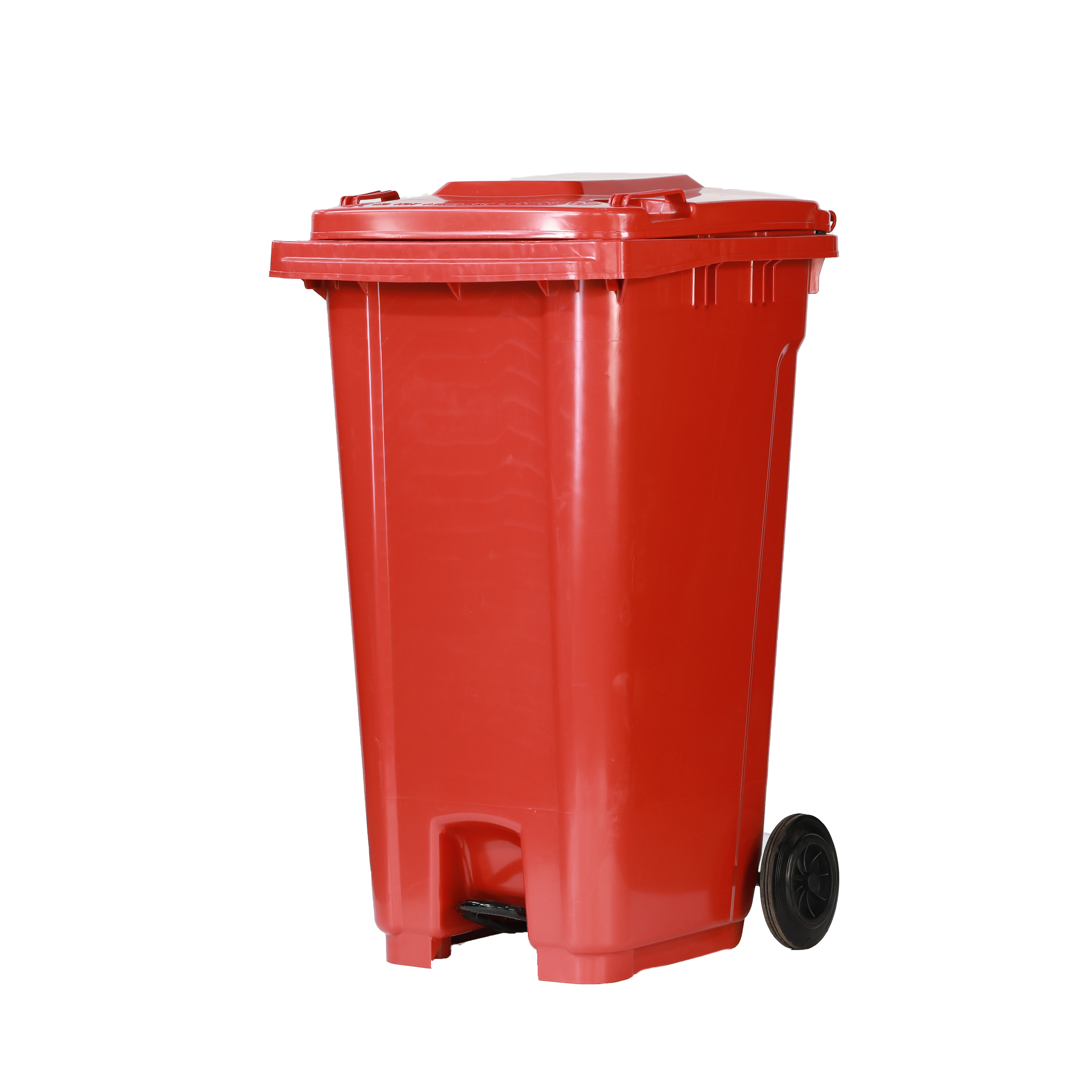 240L Plastic Dustbin with Foot Pedal Waste Bin with Lid&Wheels outdoor trash can