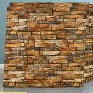 Home Wall Decor Retro 3D Brick Wallpapers Bar Restaurant Living Room Wall Decor DIY Self-adhesive Waterproof Wall Panel Sticker