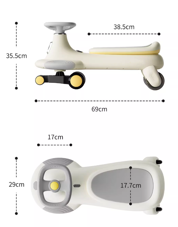 Wiggle Car Ride On Toy No Batteries, Gears or Pedals Twist, Swivel, Go Outdoor Ride Ons for Kids 3 Years and Up by