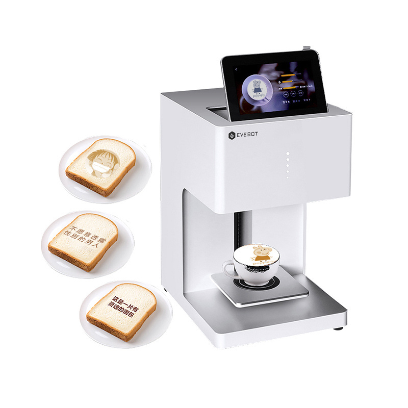 Stand along latte coffee art DIY printing machine stencil 3d food printer for cake cookies drinks with edible tri-color ink