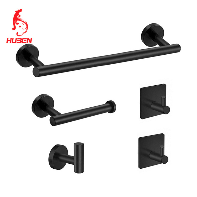 Bathroom fittings toilet accessories Bathroom Accessory luxury bath hardware sets black hotel Bathroom Accessories Set 6 piece