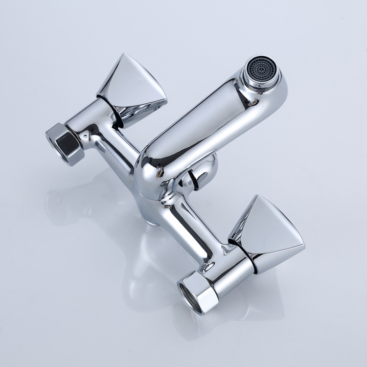 High Quality Chromed Home Use Popular Bathtub Faucet Double Handle Shower Mixer With Faucet With Zinc Dual Handle