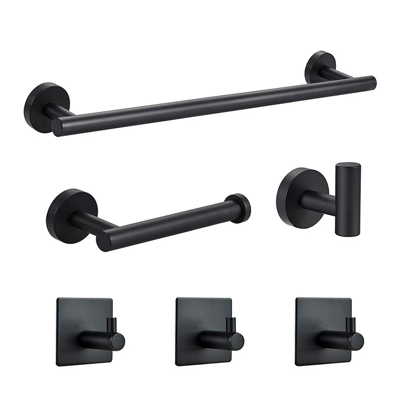 Bathroom fittings toilet accessories Bathroom Accessory luxury bath hardware sets black hotel Bathroom Accessories Set 6 piece