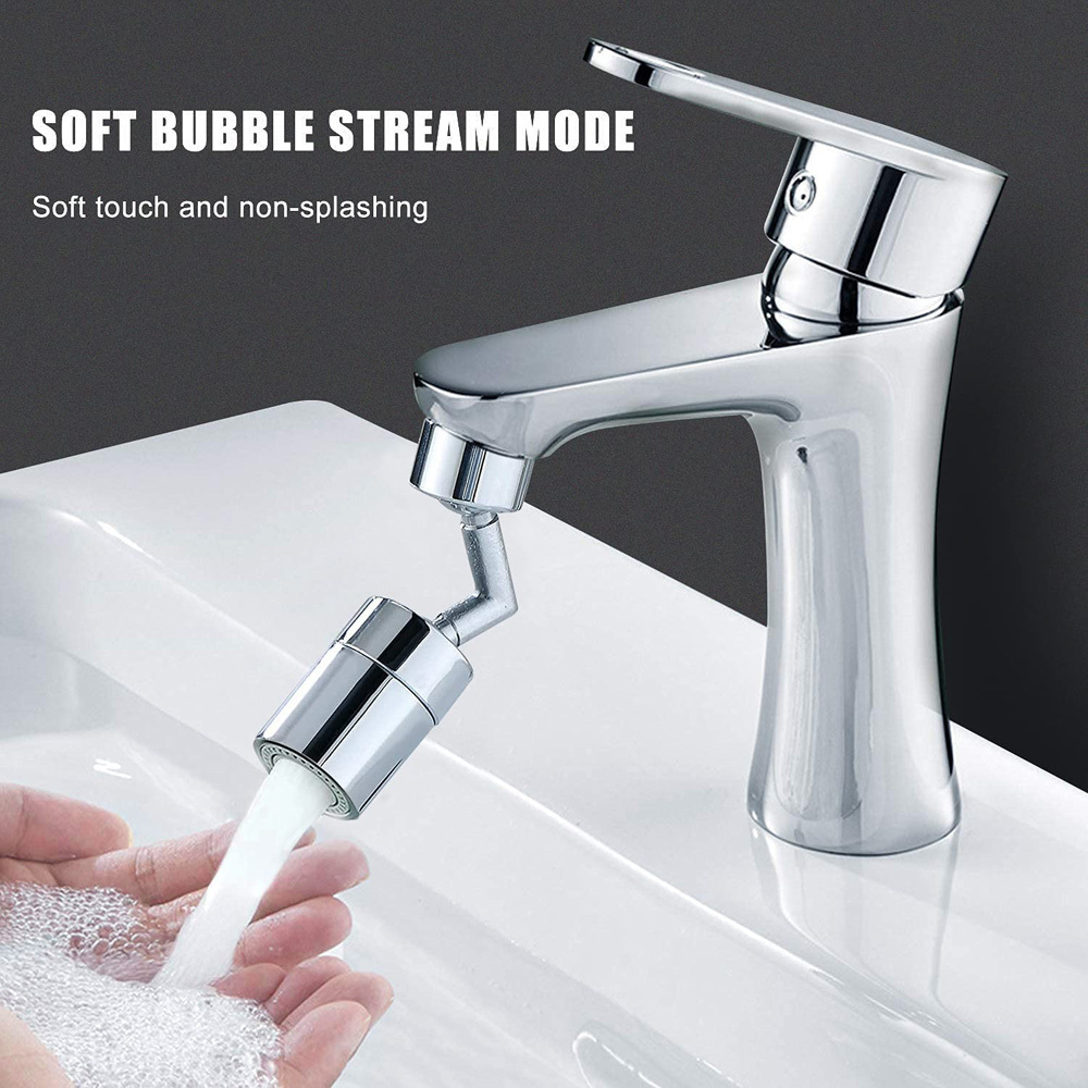 Saving Universal Splash Filter Faucet Multi-function Sprayer Head Kitchen Faucet 720 Degrees Rotating Faucet Sliver Modern HUBEN