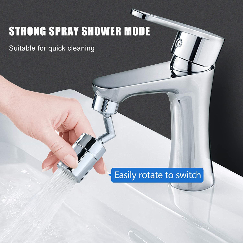 Saving Universal Splash Filter Faucet Multi-function Sprayer Head Kitchen Faucet 720 Degrees Rotating Faucet Sliver Modern HUBEN