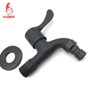 Black Wall Mount Tap Fast Opening Garden Water Outdoor Faucet for Bathroom