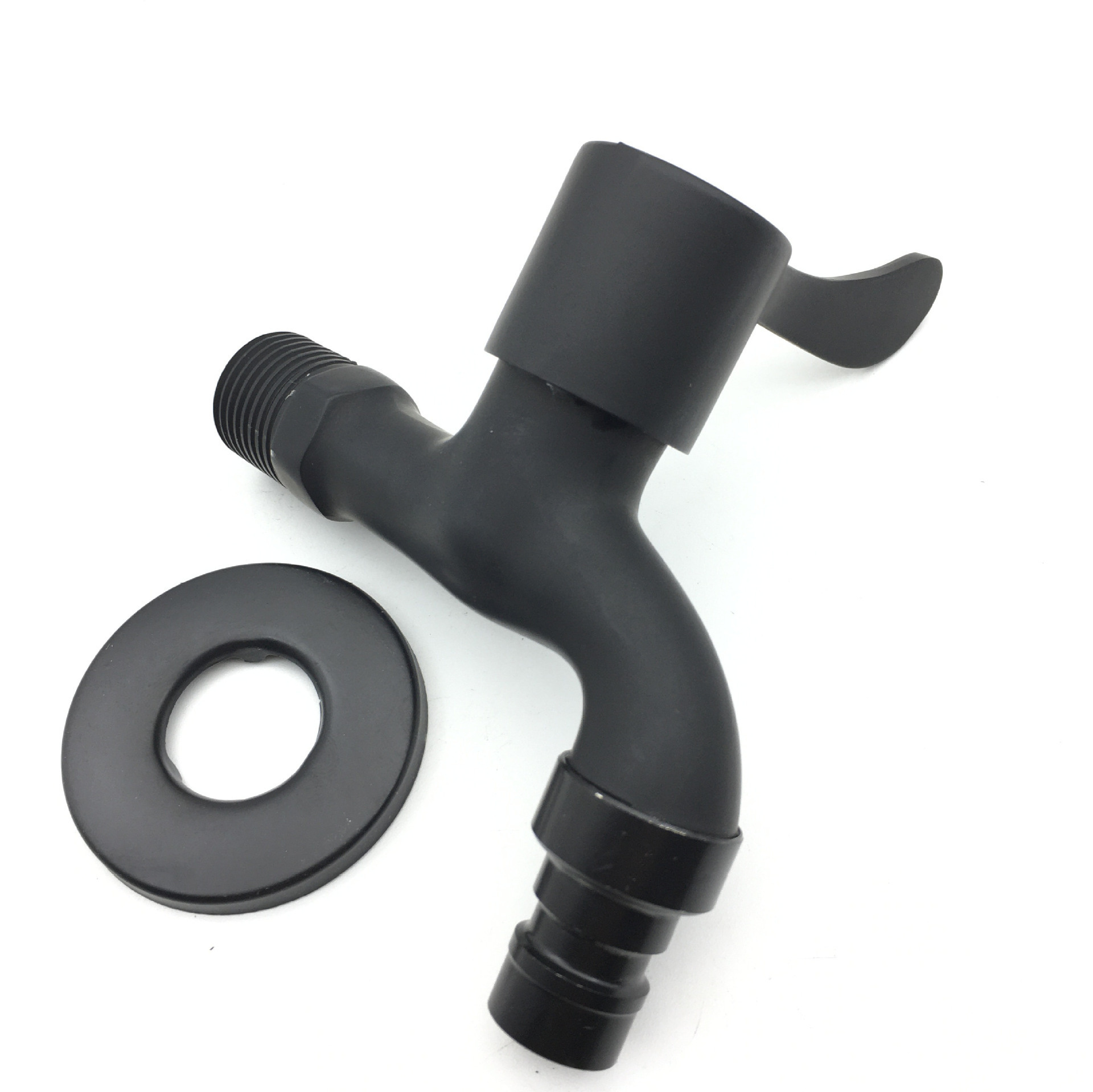 Black Wall Mount Tap Fast Opening Garden Water Outdoor Faucet for Bathroom