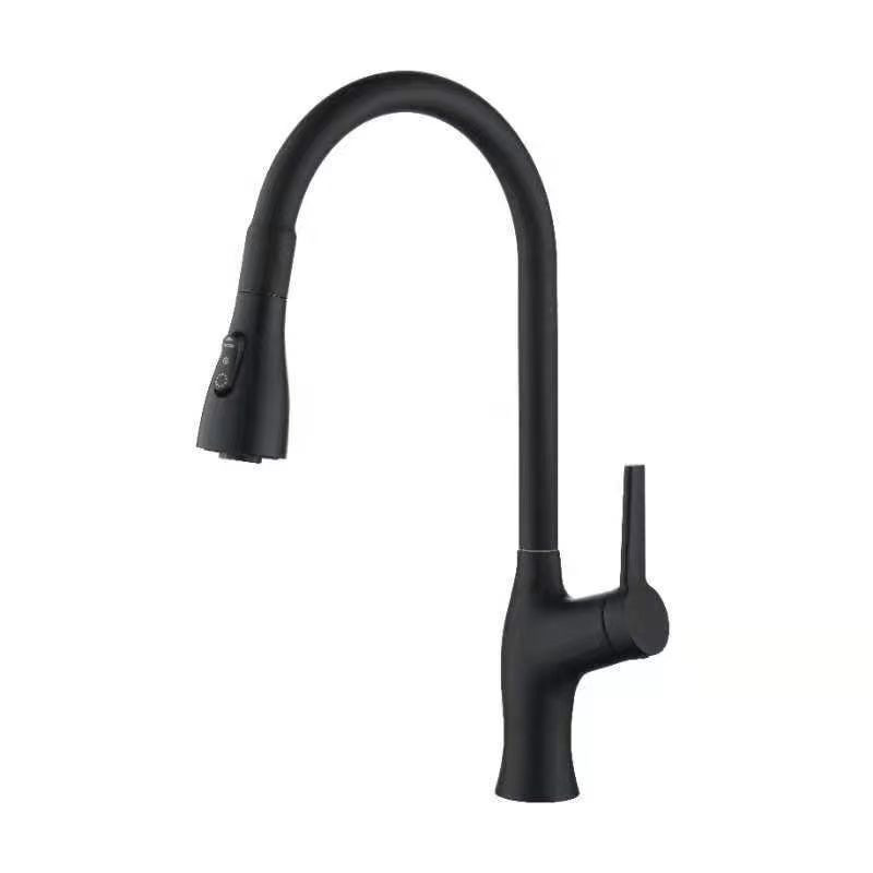 Gun gray pull rotatable hot and cold vegetable wash basin faucet kitchen sink splash-proof universal faucet