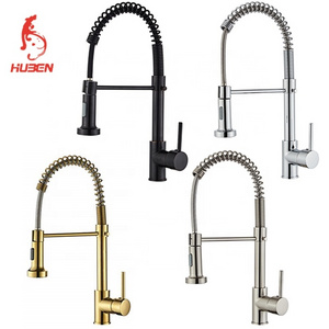 Black Pull Out Kitchen Sink Faucets with Pull Down CLASSIC Modern Ceramic Kitchen Mixer Tap Hot Cold Water Kitchen Faucet