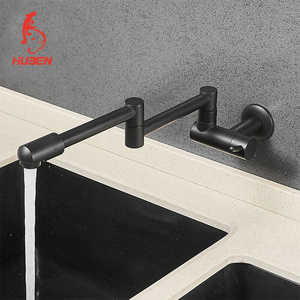 In-wall Black Kitchen Sink Single Cold Water Faucet All Contemporary Led Display Electric Kitchen Water Heating Tap Wall Mounted