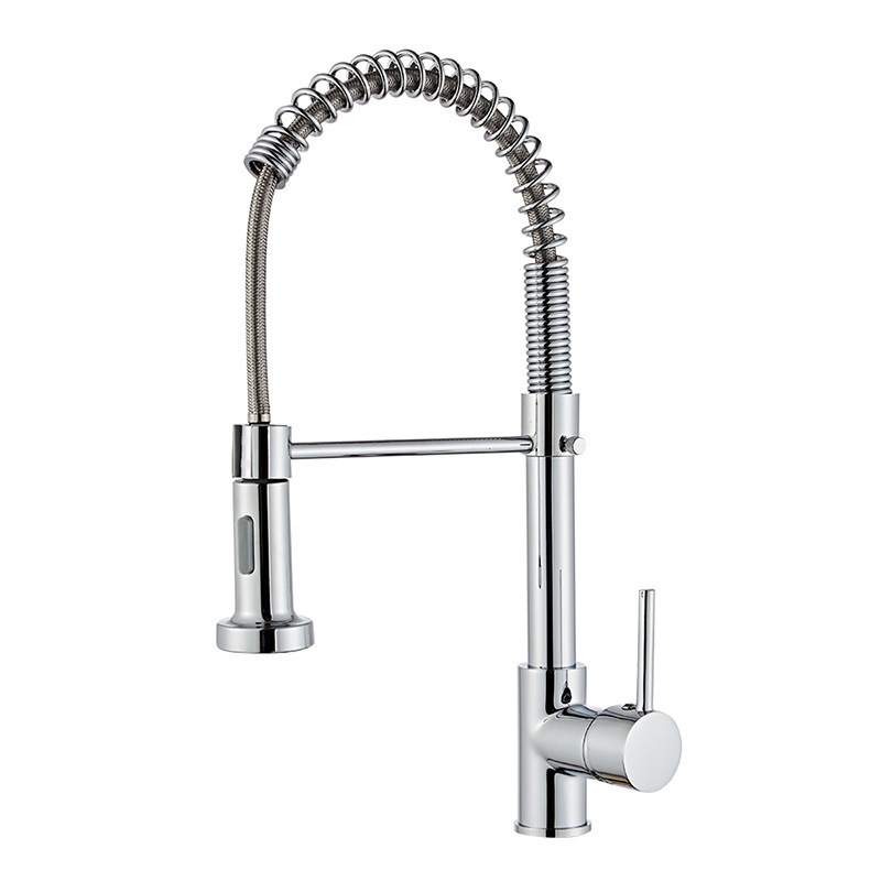 New Single Handle Kitchen Faucets High Arc Shape Sink Kitchen Faucet With Pull Out Sprayer 2 Type Flow for kitchen