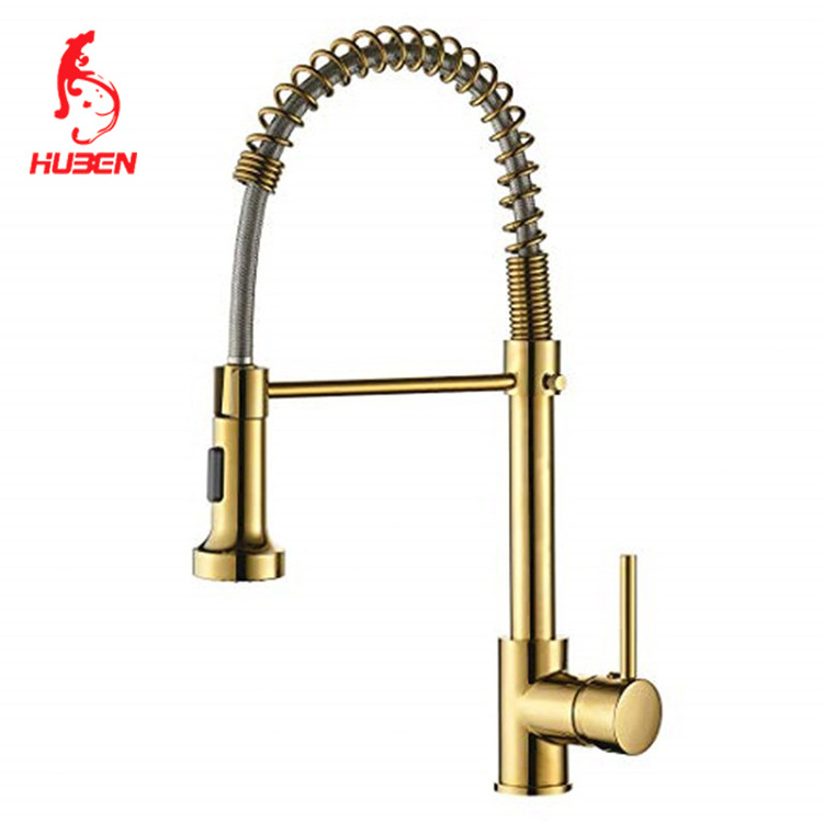 New Single Handle Kitchen Faucets High Arc Shape Sink Kitchen Faucet With Pull Out Sprayer 2 Type Flow for kitchen