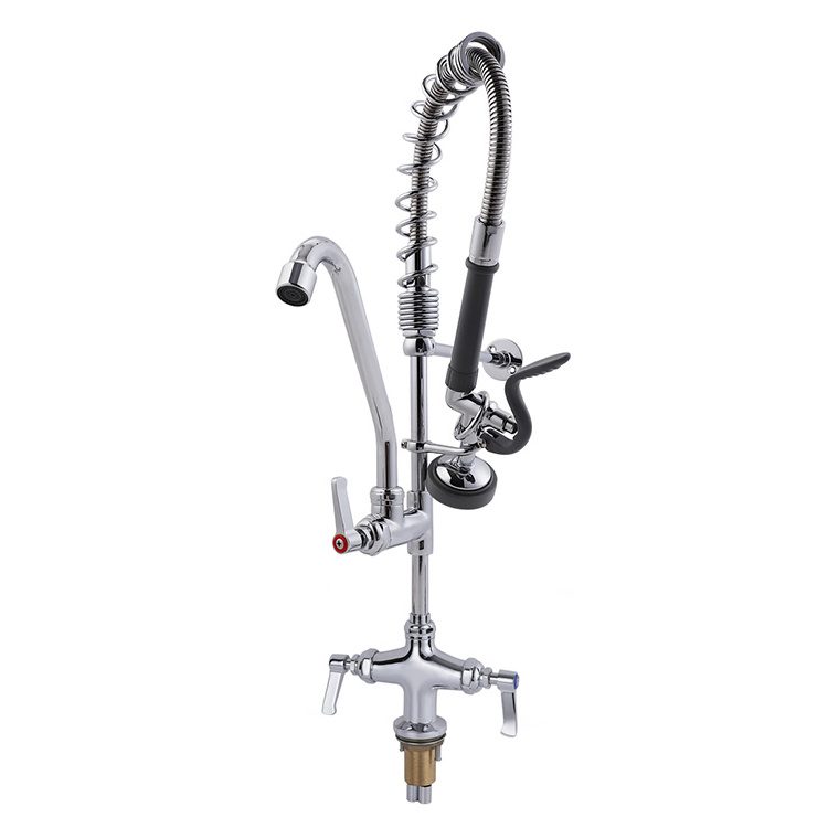 Commercial Kitchen Sink Spray Faucet 2 Way Rotatable Pre Rinse Dishwasher Faucet For Hotel