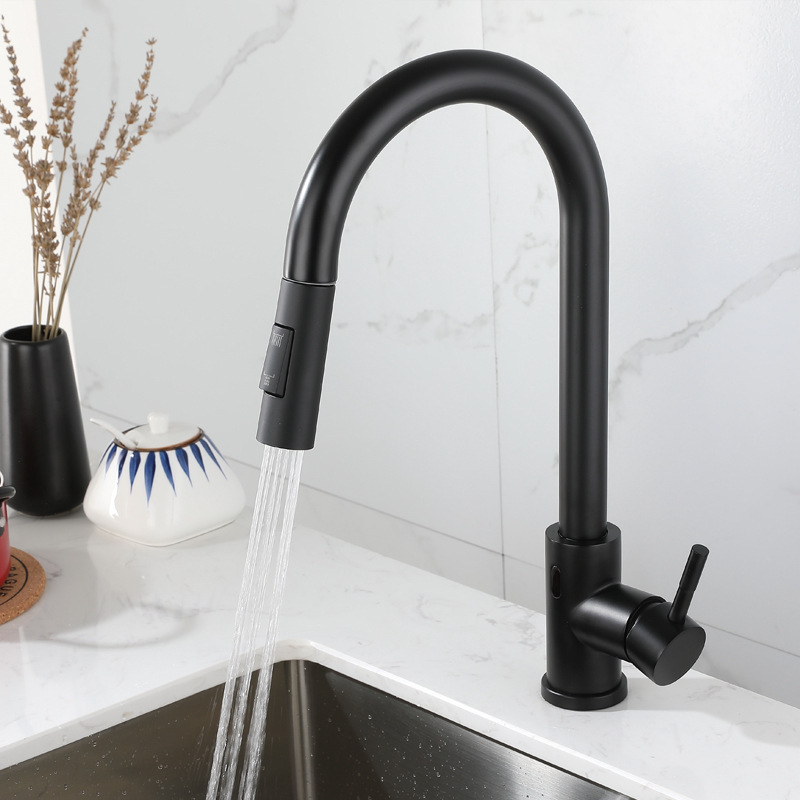 Automatic Sink Mixer Pull Down Touchless Sensor European Style Smart Kitchen Pot Filler Faucet Stainless Steel CLASSIC Modern