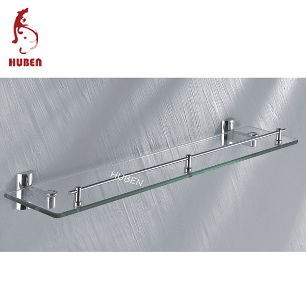 Suction Cup Bathroom Shelf/Curved Glass shelf/wall Metal cd Racks