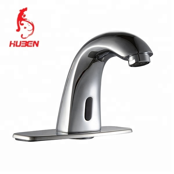 Deck Mounted Automatic Touch Sensor Faucet Modern Contemporary Ceramic Bath Basin Polished 3 Years Cold Water Single Handle