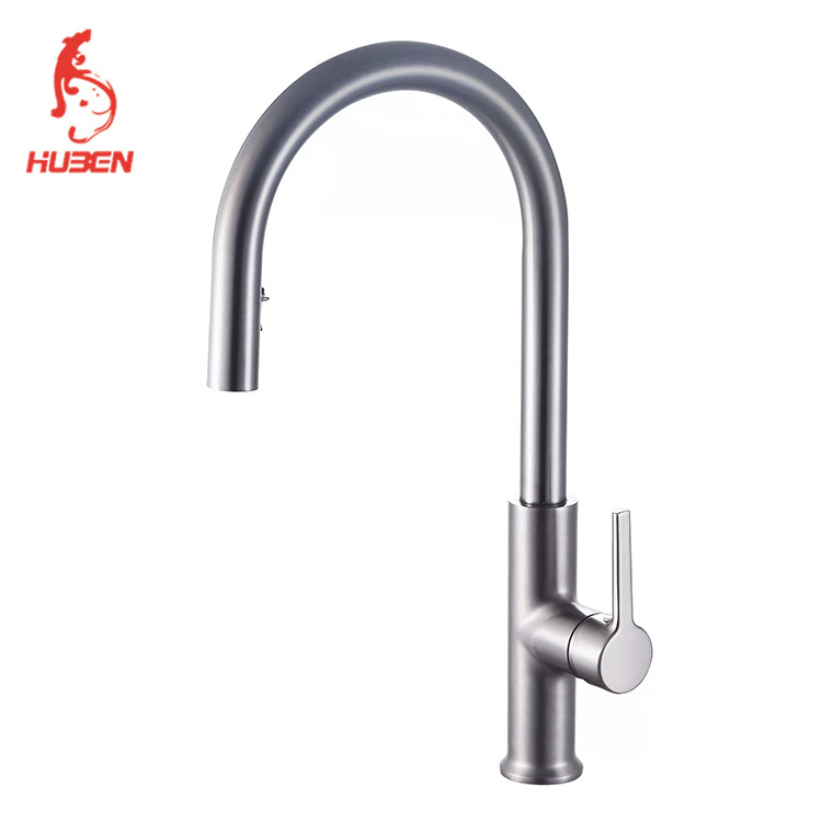 China Factory Single Handle  brass multi function mixer tap faucet kitchen sink pull out kitchen faucet