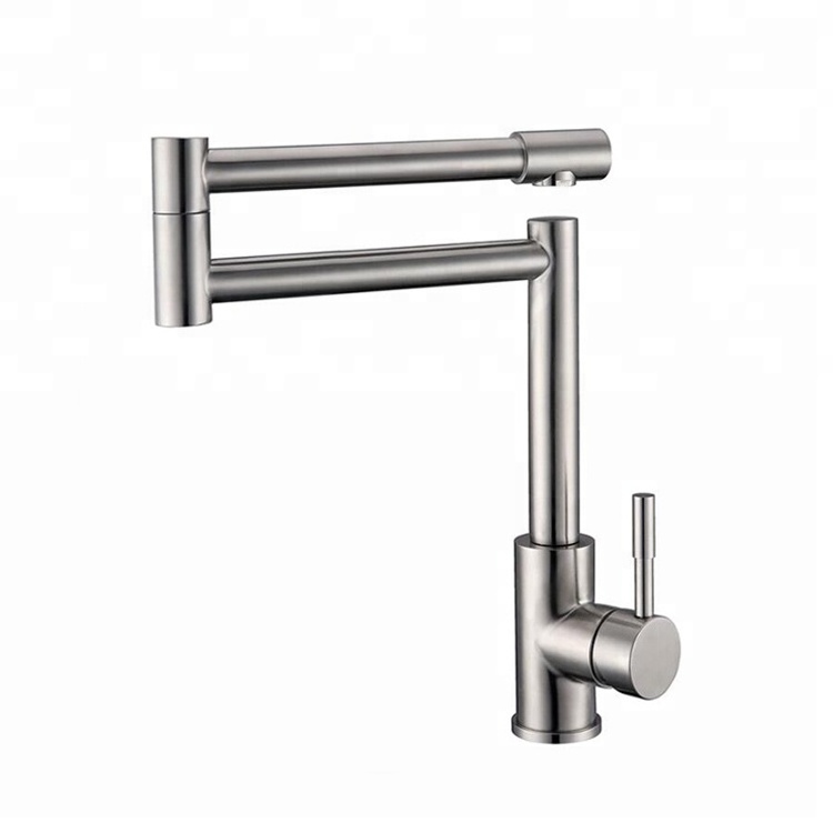 304 Stainless Steel Hot and Cold Water Flexible Single handle Folding Kitchen Faucet