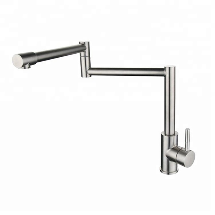 304 Stainless Steel Hot and Cold Water Flexible Single handle Folding Kitchen Faucet